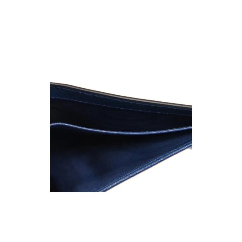 PRADA Cow Leather Wallet Small Size Men's Black-4