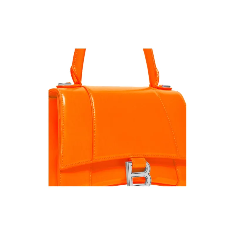 Balenciaga Hourglass Calfskin Shoulder Bag, Crossbody Bag, Handbag Trumpets Women's Neon Orange-5