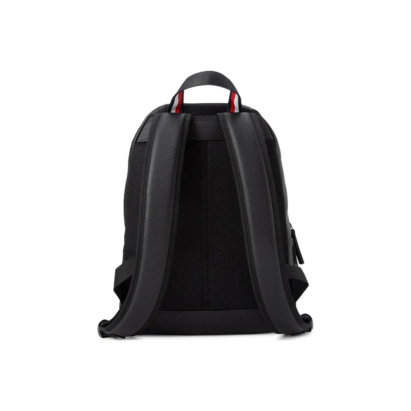 Tommy Hilfiger Leather Backpack Large Size Men's Black-1