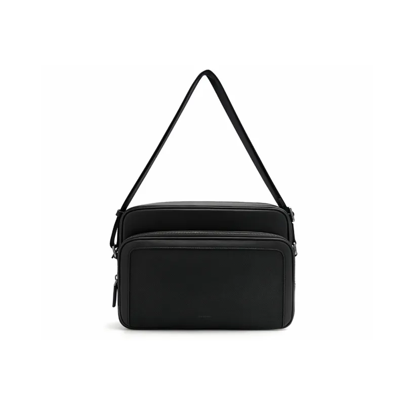 PEDRO Microfiber Shoulder Bag Medium Size Men's Black/Composite Color-1