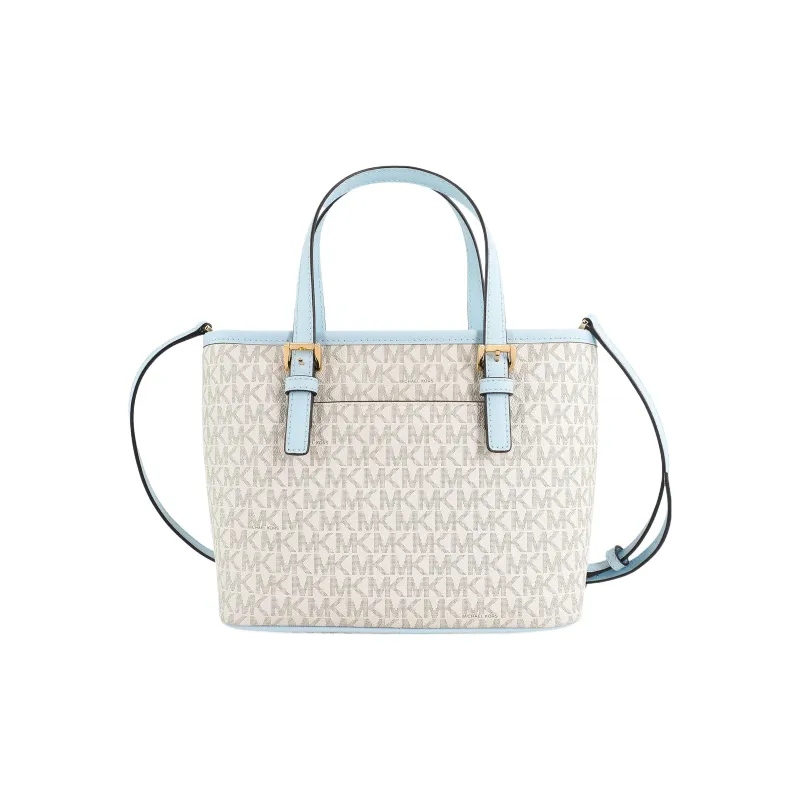 MICHAEL KORS Canvas With Leather One Shoulder Handbag Regular Women's White & Blue-2