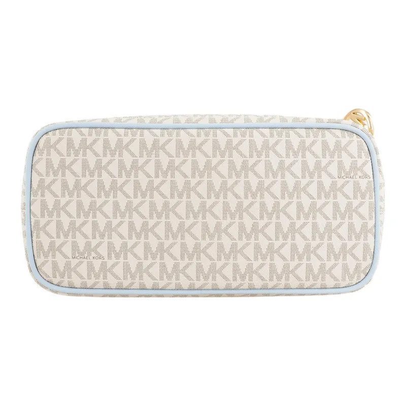 MICHAEL KORS Canvas With Leather One Shoulder Handbag Regular Women's White & Blue-3
