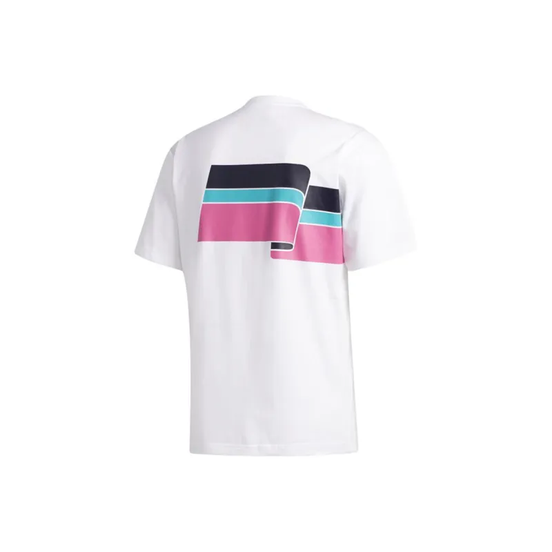 Adidas Originals T Shirts Men White Pink-1