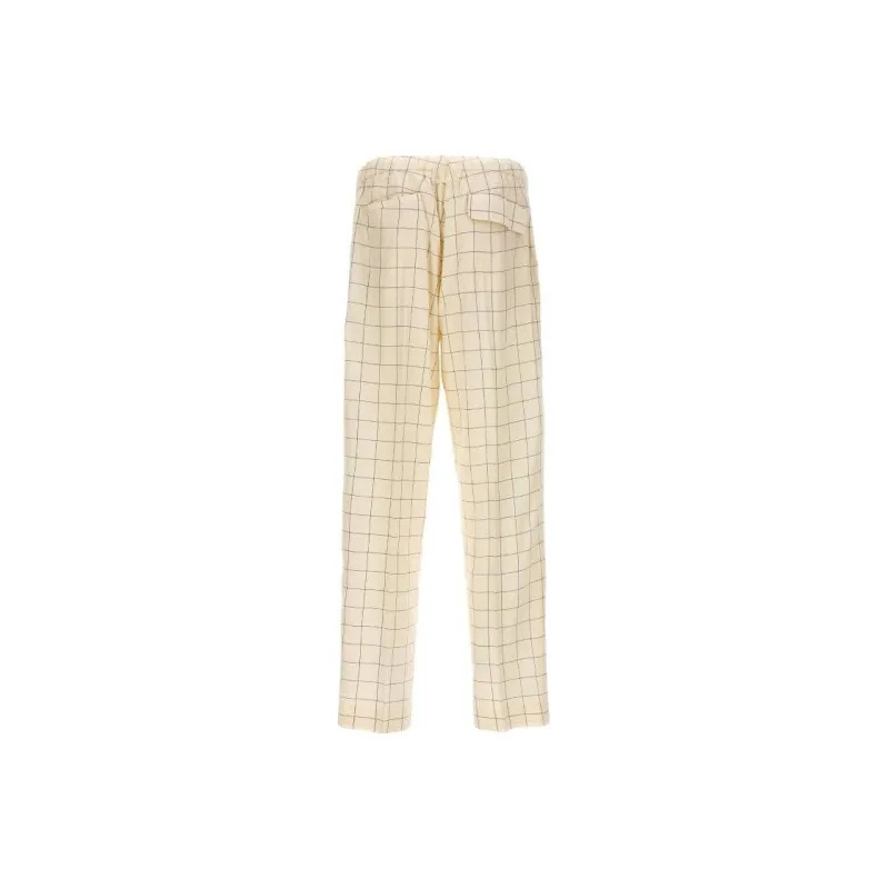 UNDERCOVER Windowpane print Wide leg Trousers-1