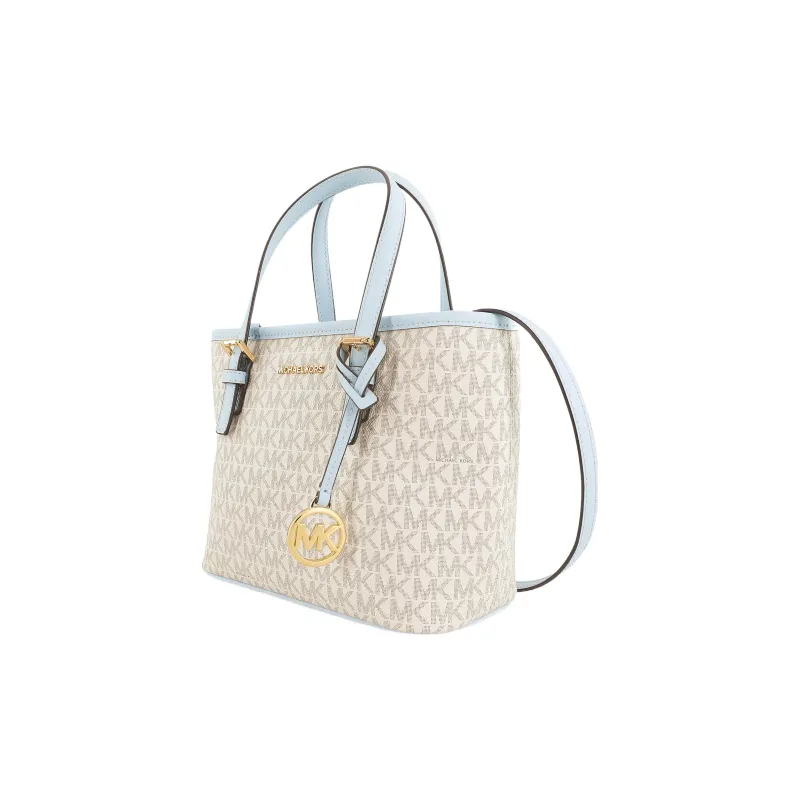 MICHAEL KORS Canvas With Leather One Shoulder Handbag Regular Women's White & Blue-1