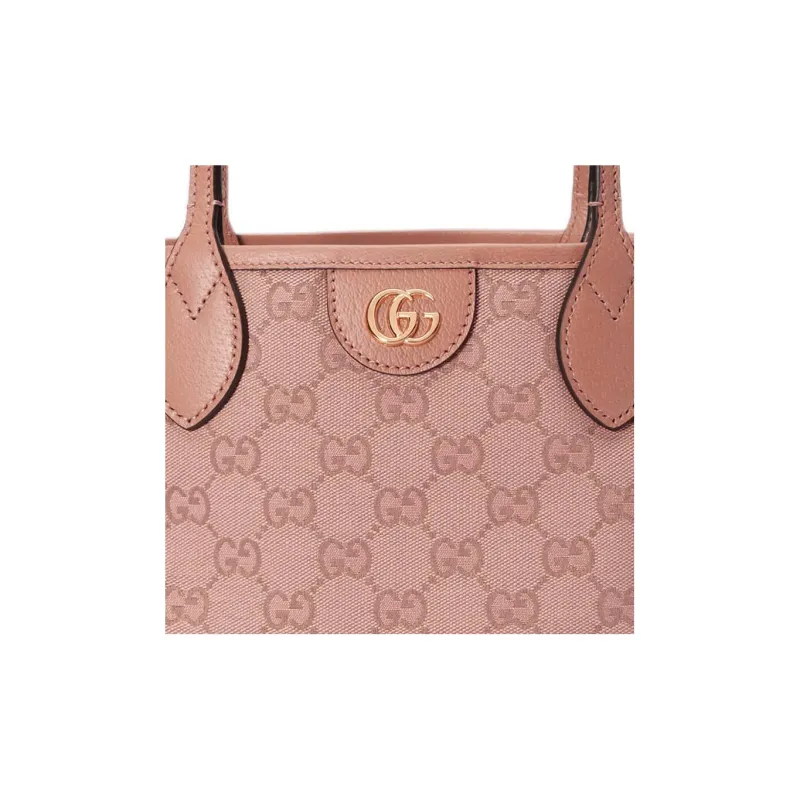 GUCCI Ophidia Canvas With Leather Trim Tote Bag Shopping Bag Handbag Small Size Women's Pink-7