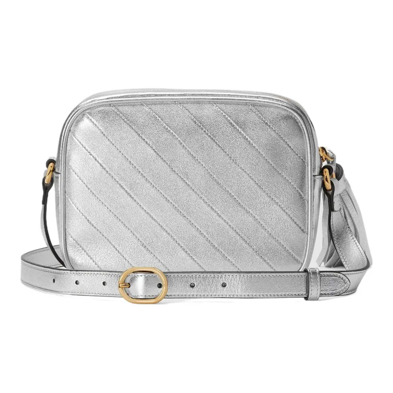 GUCCI Blondie Leather Crossbody Bag Shoulder Bag Women's Silver-2