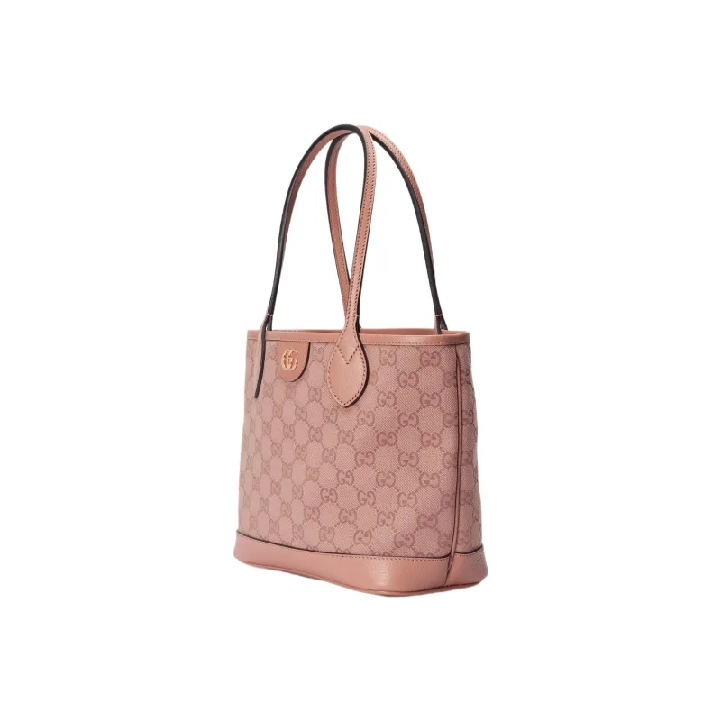 GUCCI Ophidia Canvas With Leather Trim Tote Bag Shopping Bag Handbag Small Size Women's Pink-1