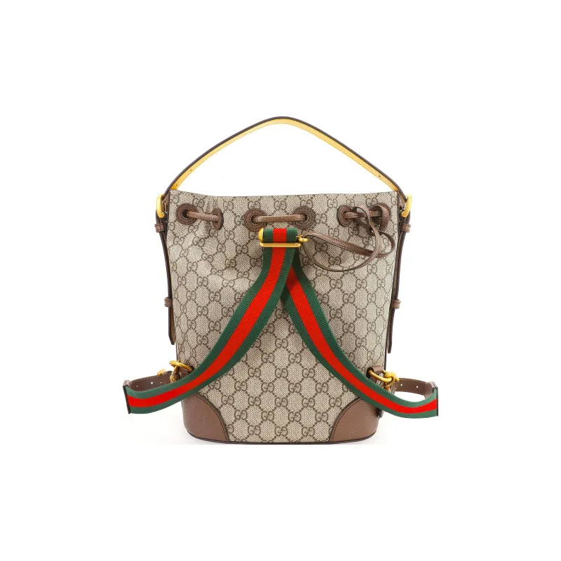 GUCCI Neo Vintage Series Canvas Bucket Bag, Handbag, Backpack Unisex Ebony/Brown-3