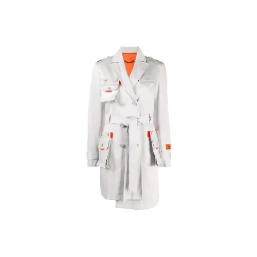 HERON PRESTON Trench Coats Women's Light Gray