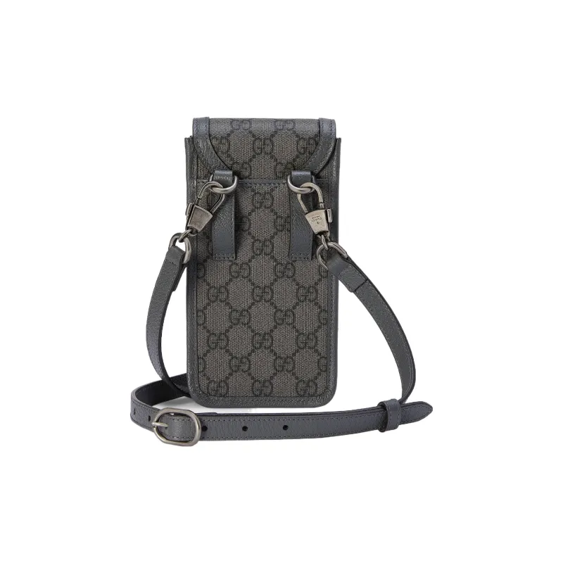 GUCCI Ophidia Canvas One Shoulder Crossbody Cell Phone Pouch Men's Gray-2