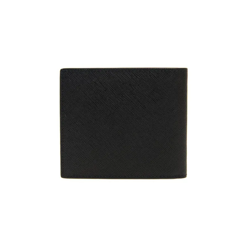 PRADA Cow Leather Wallet Small Size Men's Black-2