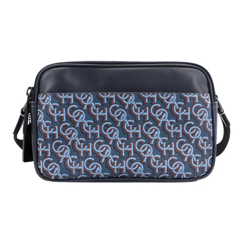 COACH Graham Coated Canvas Delicate Calf Leather Shoulder Bag Crossbody Bag Medium Size Men's Blue & Black-2