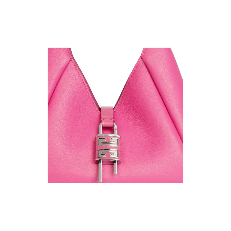 GIVENCHY G Hobo Grained Calfskin Handbag Mini Women's Neon Pink-4
