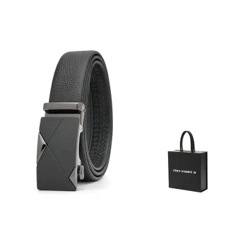 FREE RABBITⅡ Genuine Leather Automatic Buckle Business Casual Top Grain Cow Leather Leather Belts Men's