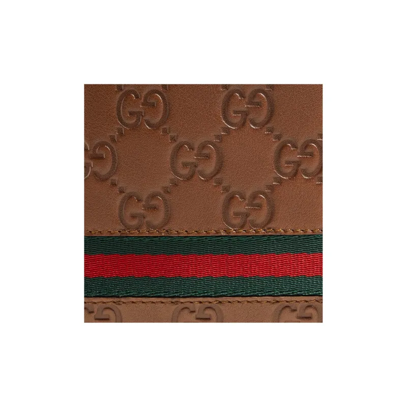 GUCCI Leather Coin Purses Wallets Women's Brown-3