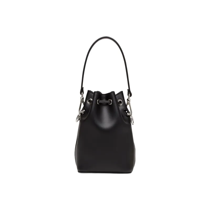 FENDI Leather Bucket Bag, Shoulder Bag, Crossbody Bag, Handbag Small Size Women's Black-2