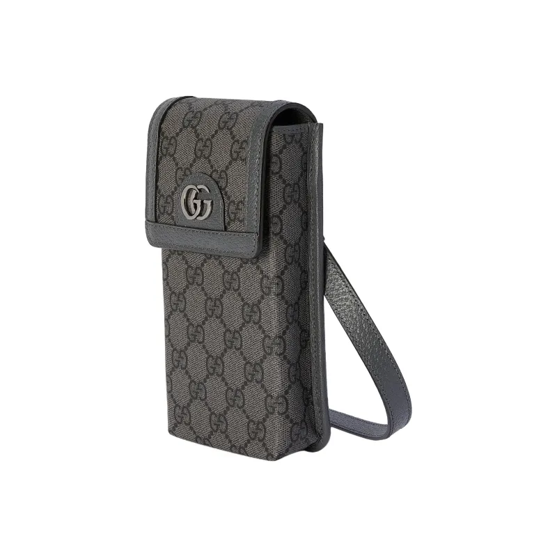 GUCCI Ophidia Canvas One Shoulder Crossbody Cell Phone Pouch Men's Gray-1