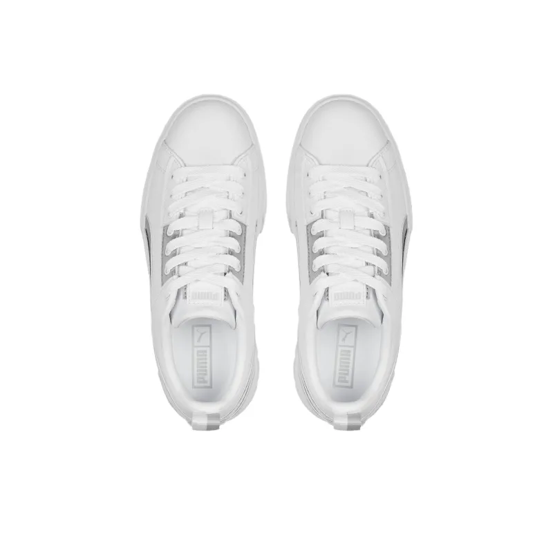 PUMA Mayze Ut Anti-Slip Wear-Resistant Low-Top Skateboard Shoes Women's White Silver-3