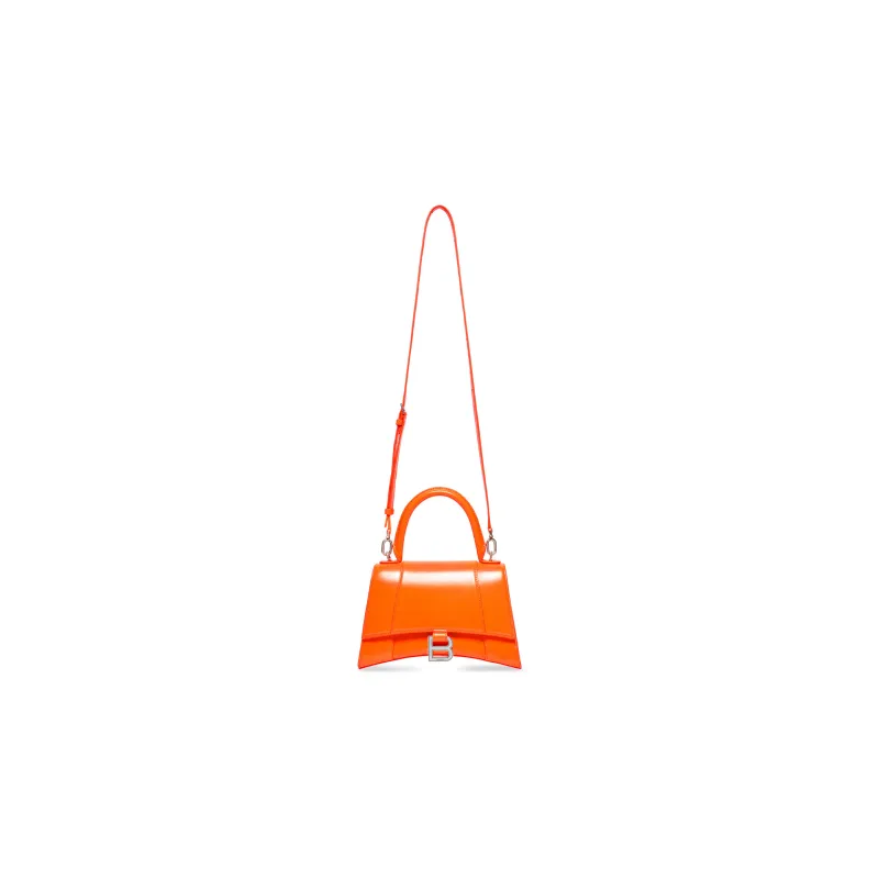Balenciaga Hourglass Calfskin Shoulder Bag, Crossbody Bag, Handbag Trumpets Women's Neon Orange-4