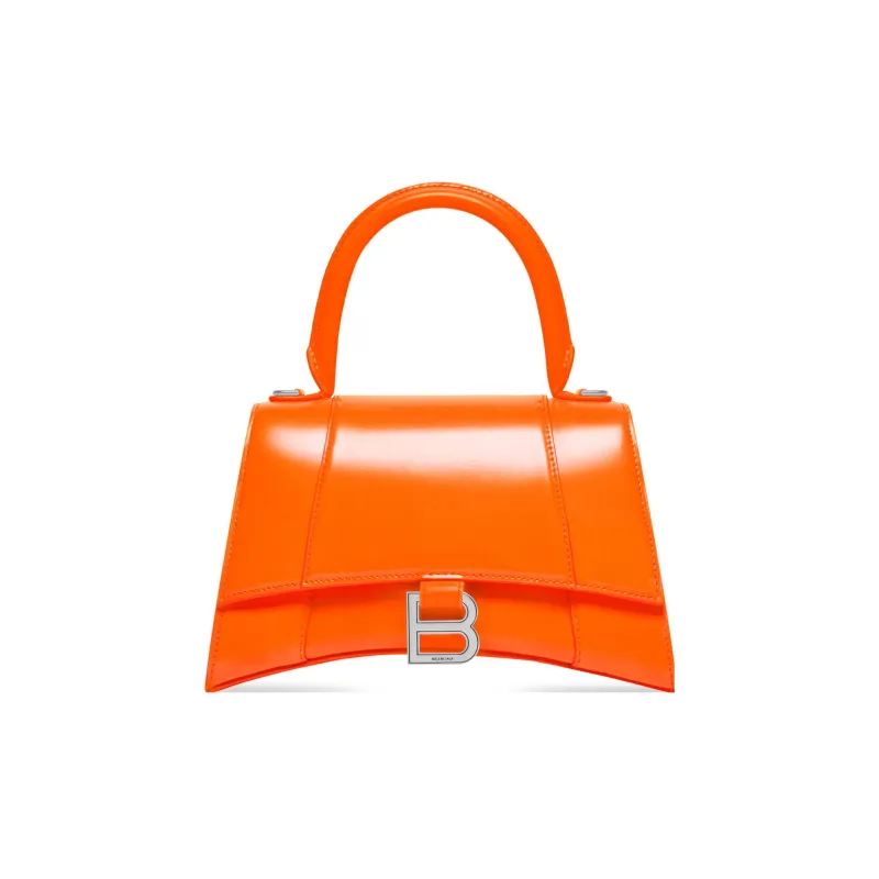 Balenciaga Hourglass Calfskin Shoulder Bag, Crossbody Bag, Handbag Trumpets Women's Neon Orange-0