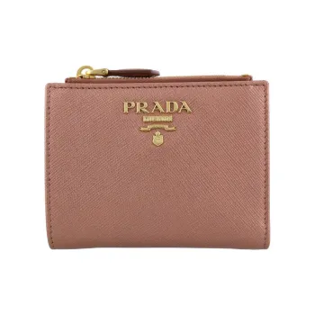 PRADA Saffiano Leather Wallet Small Size Women's Dark Brown