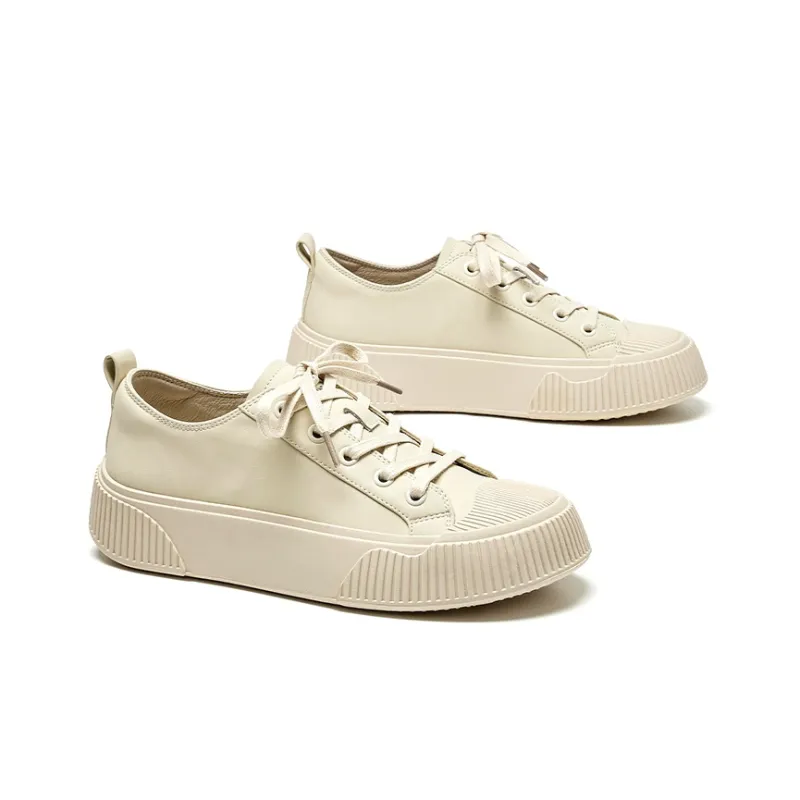 BEAU Stylish Skateboarding Shoes 3.8cm Women's Ecru-2