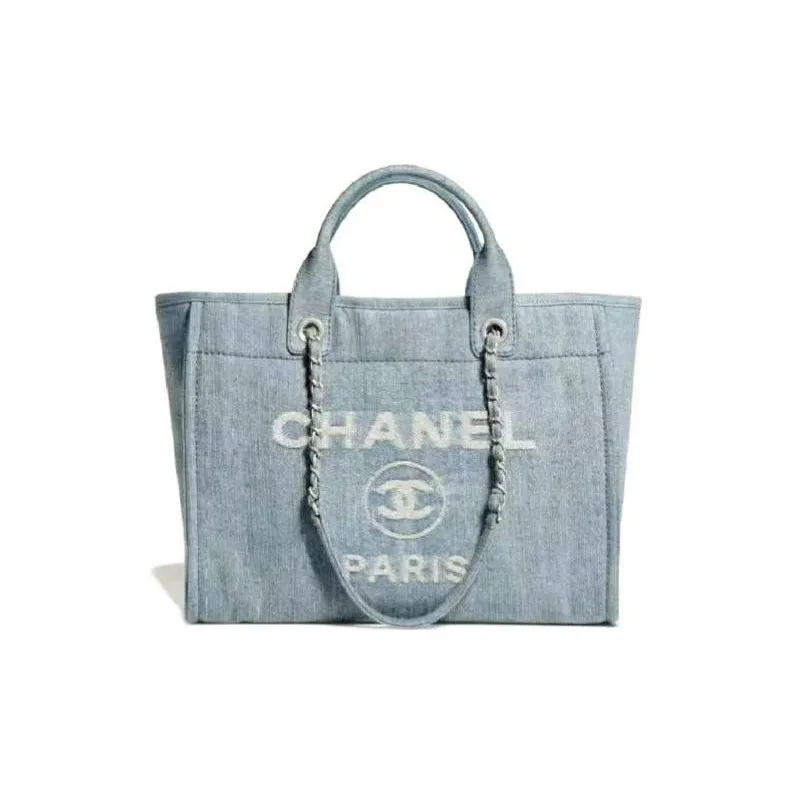 CHANEL Medium Denim 23S Shopping Bag Light Blue AS3351-0