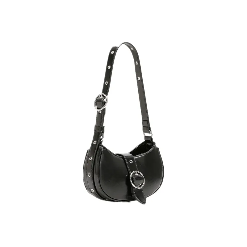 NOMK PU Saddle Bag, Women's Underarm Small Square Bag, Shoulder Bag Medium Size Women's Multicolor-1