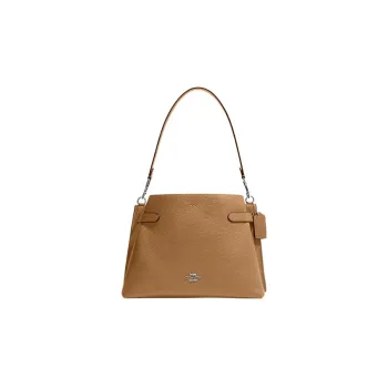 COACH Hanna Leather Tote Bag Shopping Bag Handbag Shoulder Bag Women's Brown