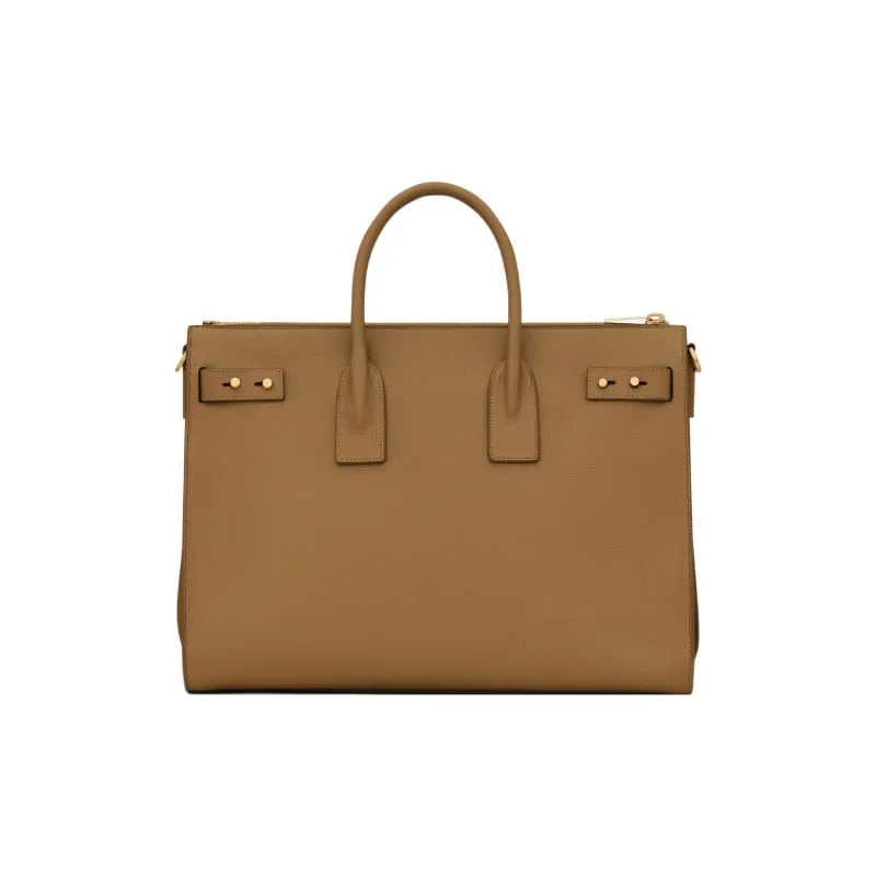 SAINT LAURENT SAC DE JOUR Calfskin Shoulder Bag Crossbody Bag Handbag Regular Men's Brown-3