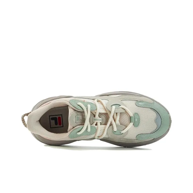 FILA Wave Anti-Slip Wear-Resistant Low-Top Running Shoes Women's Green Gray-1
