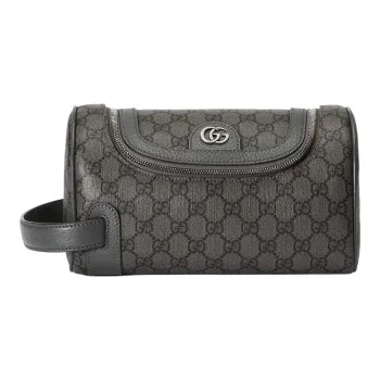 GUCCI Ophidia Leather Makeup Bag Storage Bag Men's Black
