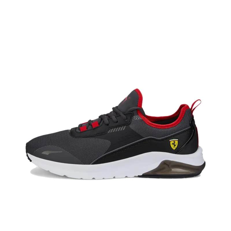 PUMA Ferrari Electron E Anti-Slip Wear-Resistant Low-Top Sports Casual Shoes Men's Gray Black White-0