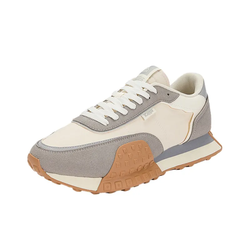 Kappa Anti-Slip Wear-Resistant Low-Top Casual Running Shoes Unisex White Gray-1