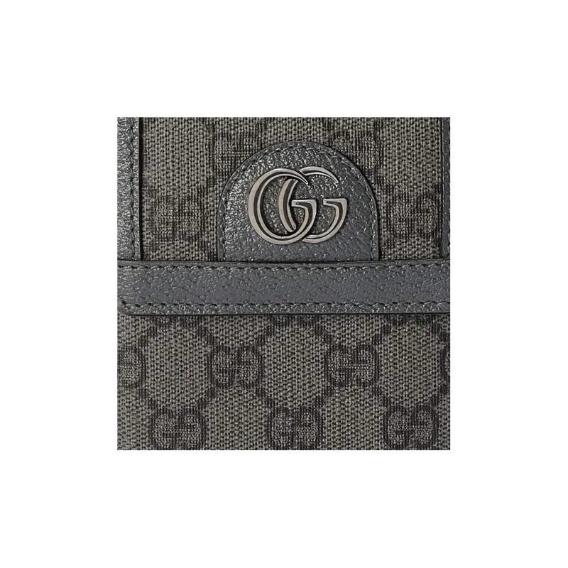 GUCCI Ophidia Canvas One Shoulder Crossbody Cell Phone Pouch Men's Gray-7