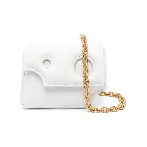 OFF WHITE Burrow Calfskin Shoulder Bag, Crossbody Bag Mini Women's White