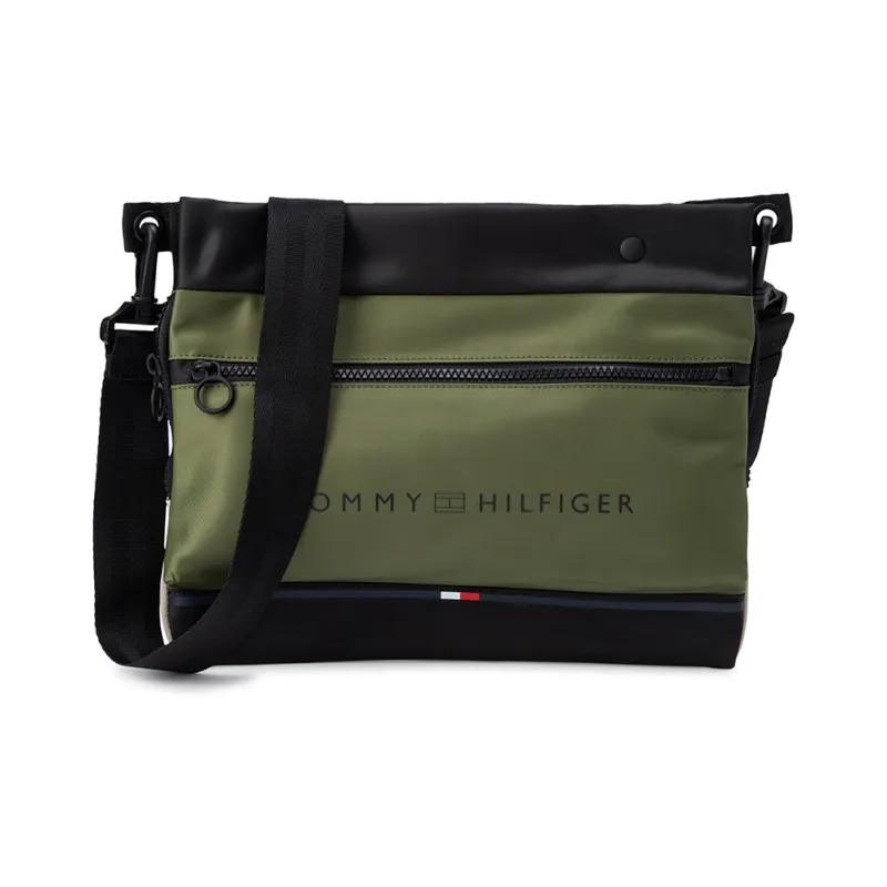 Tommy Hilfiger Polyester Messenger Bag Crossbody Bags Shoulder Bags Small Size Men's Army Green-0