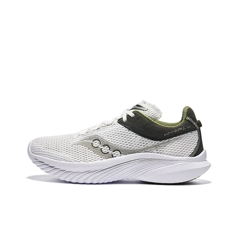 Saucony Kinvara 14 Cushioning Low Top Training Running Shoes Men's White Green-0