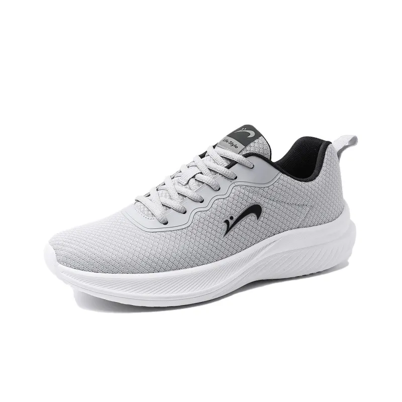 K bird Slip Resistant Breathable Lightweight Low Top Casual Running Shoes Men's Light Gray-2
