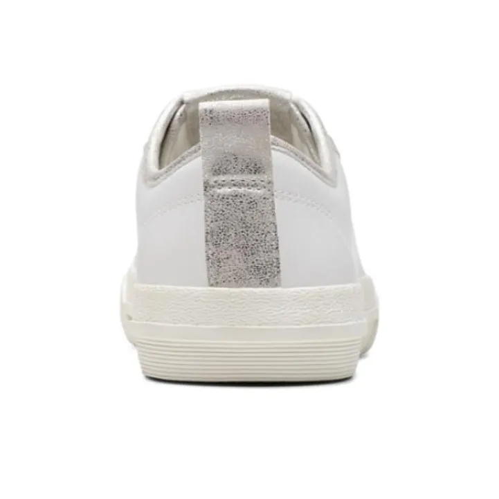 Clarks Lacos Collection Stylish Skateboarding Shoes Women's White-4