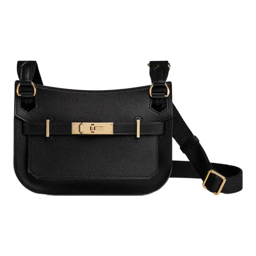 HERMES Jypsiere Swift Calfskin Shoulder Bag, Crossbody Bag Mini Women's Black