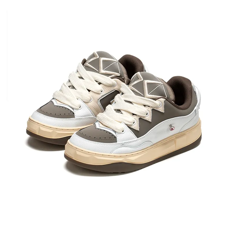 Ruby Scott Skateboard Shoes Unisex Low Top White/Mocha-5