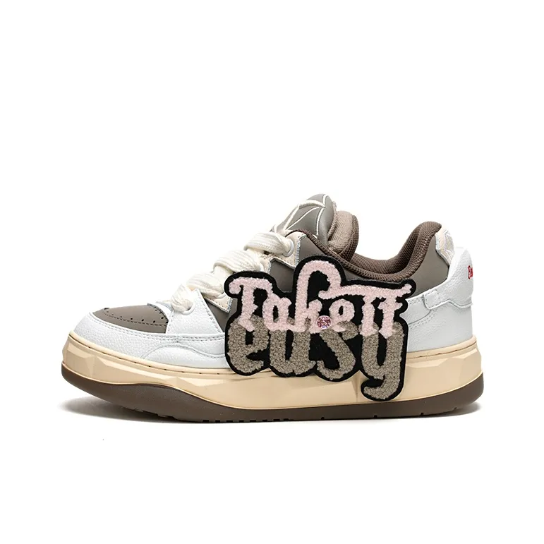 Ruby Scott Skateboard Shoes Unisex Low Top White/Mocha-0