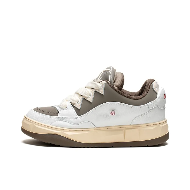 Ruby Scott Skateboard Shoes Unisex Low Top White/Mocha-2