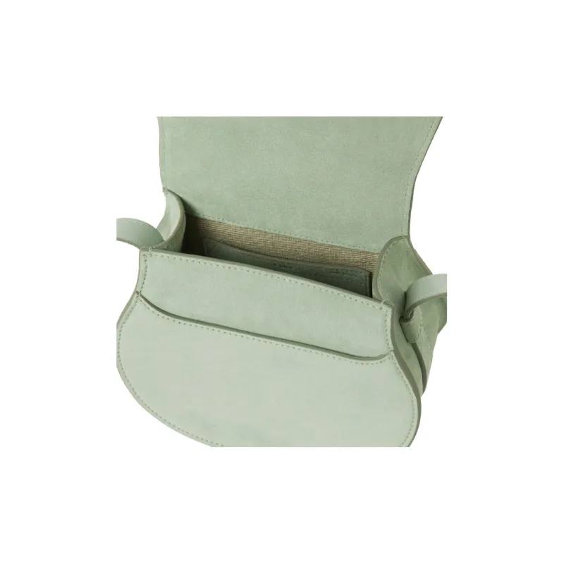 Chloe Marcie Suede Calfskin Saddle Bag Shoulder Bag Crossbody Bag Small Size Women's Green-4