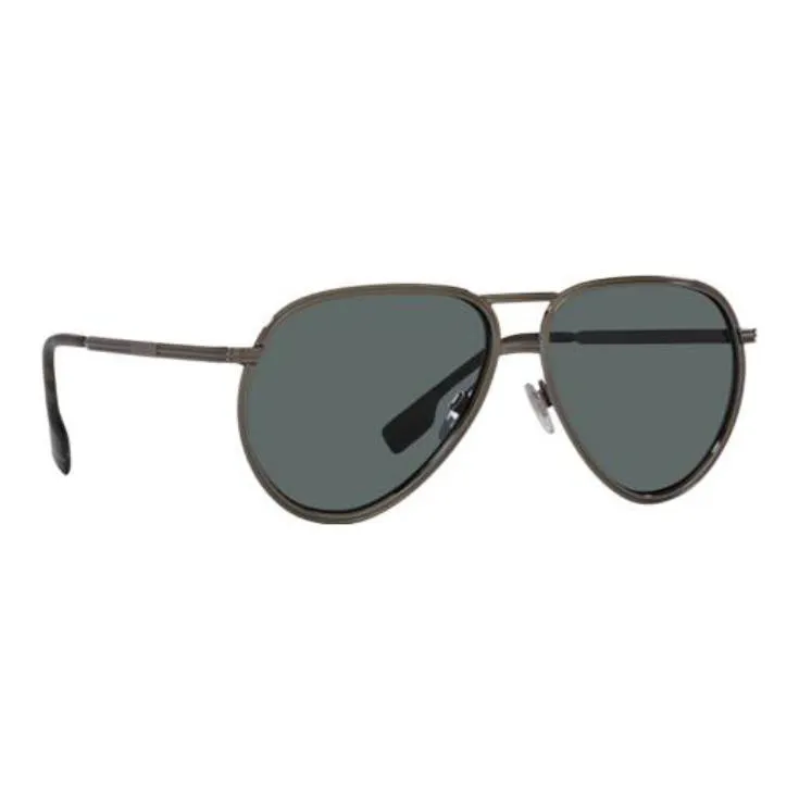 Burberry Plate Frame Aviator Sunglasses Men's Gray-2