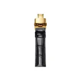 Black Black Thread-Gold-Tone Lock