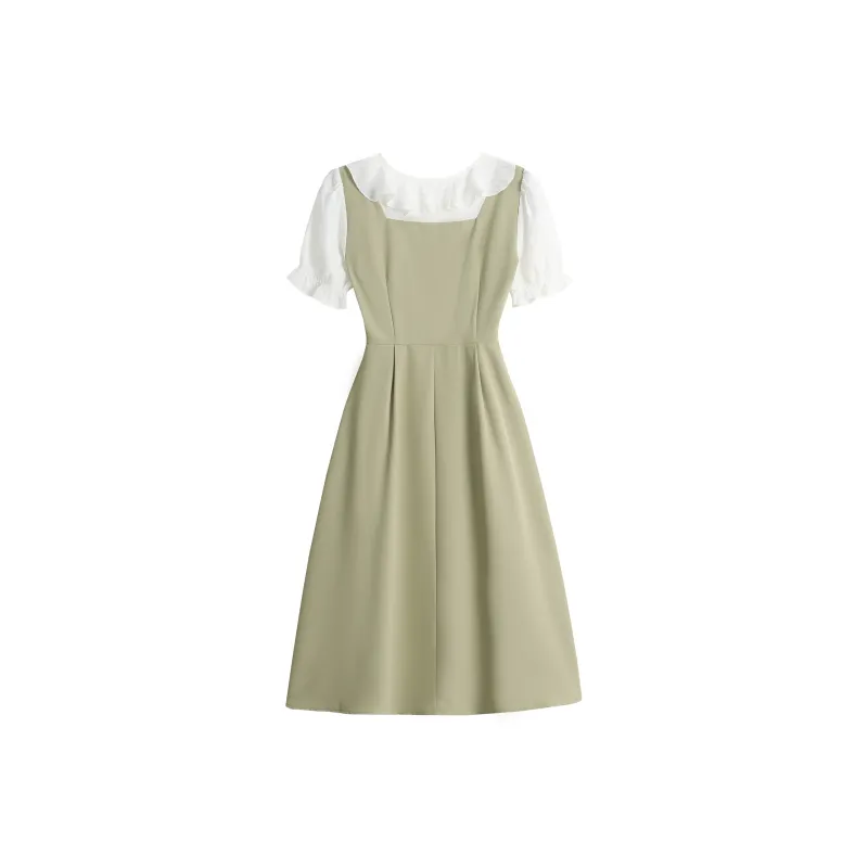 EIDOLON GRAIN Short Sleeved Dress Women's Green-1