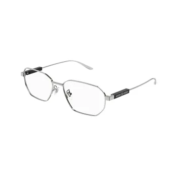 GUCCI Irregular Shape Eyeglass Frames Men's Silver